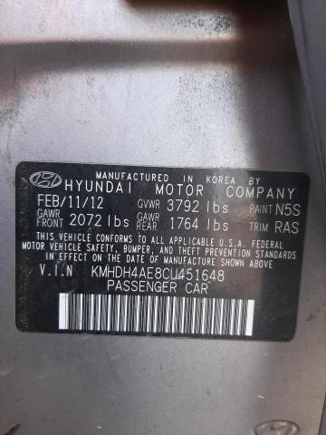 Photo 10 from auction – 2012 HYUNDAI ELANTRA GL with VIN KMHDH4AE8CU451648
