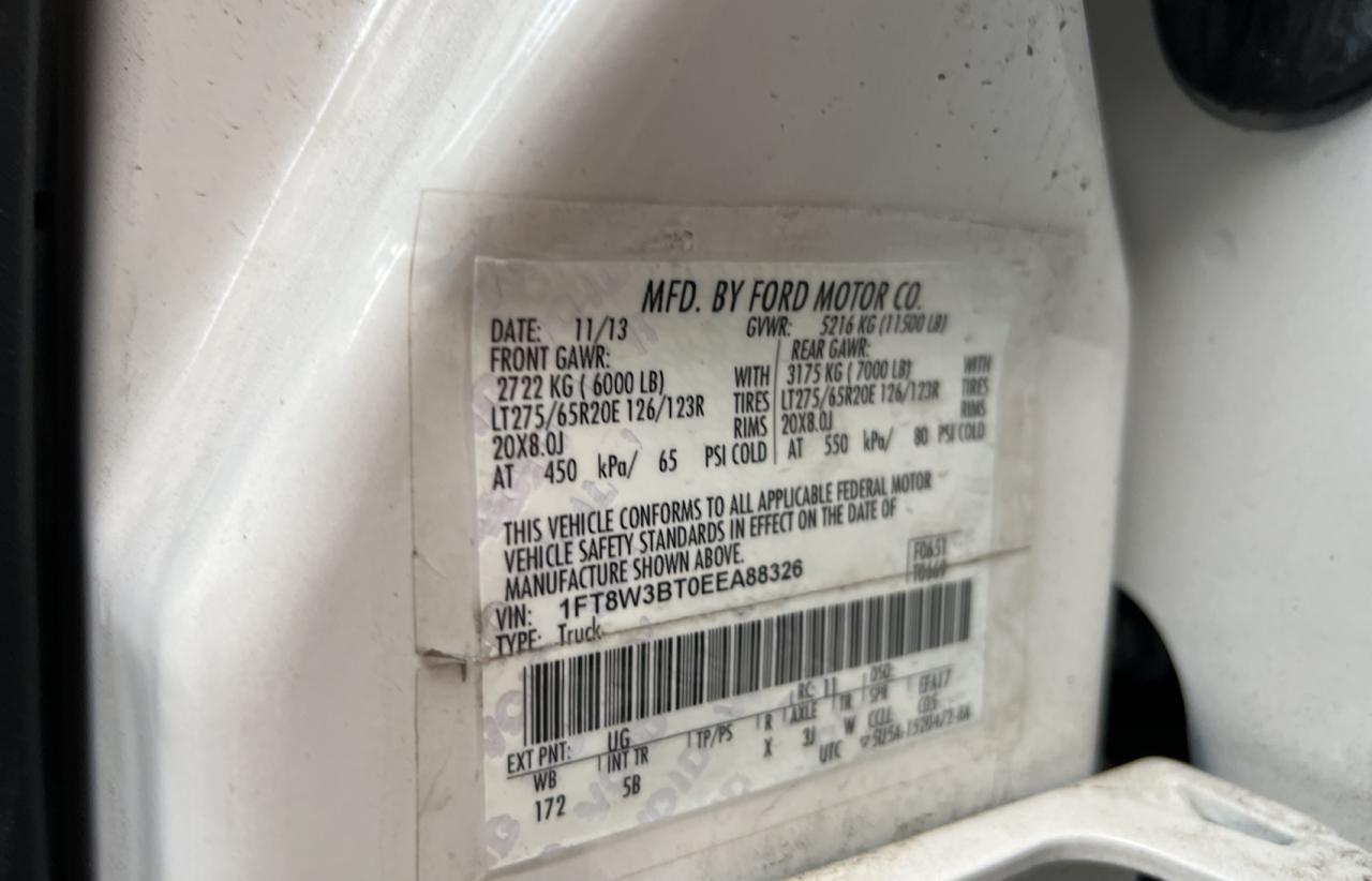 Photo 10 from auction – 2014 FORD F350 SUPER with VIN 1FT8W3BT0EEA88326