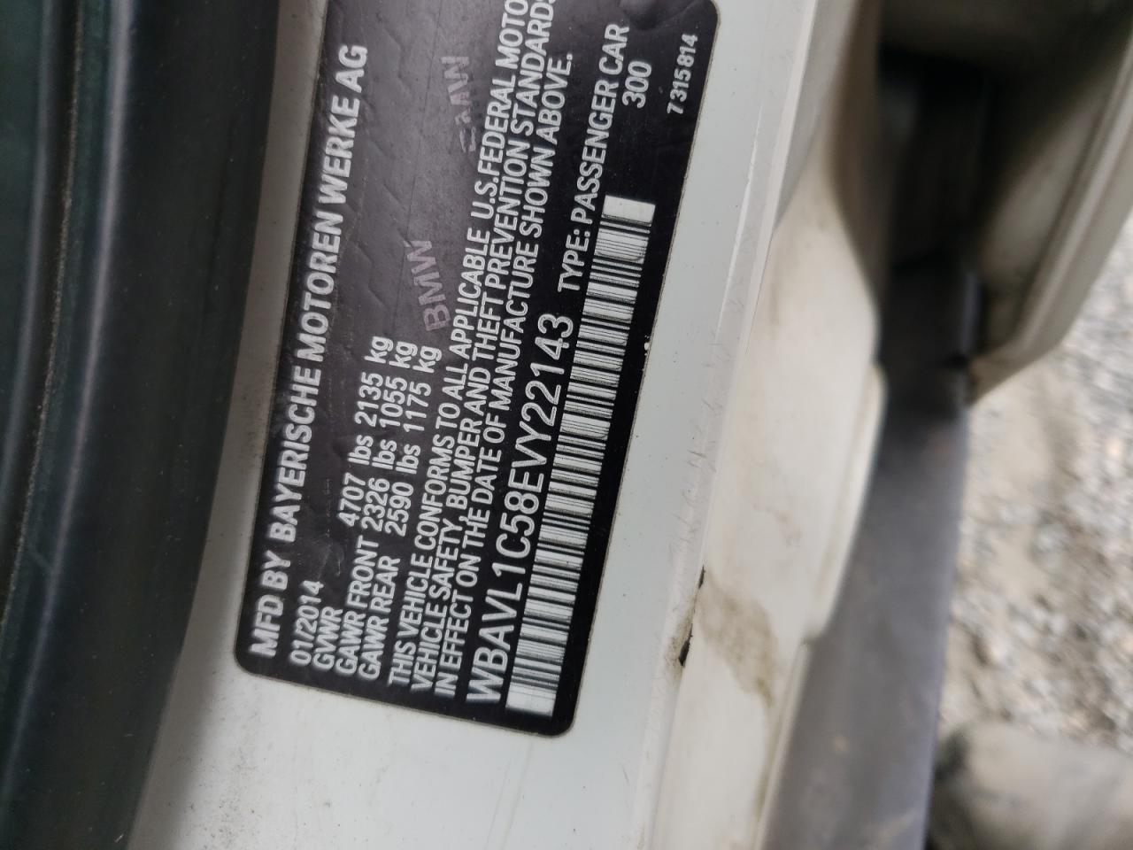 Photo 10 from auction – 2014 BMW X1 XDRIVE2 with VIN WBAVL1C58EVY22143