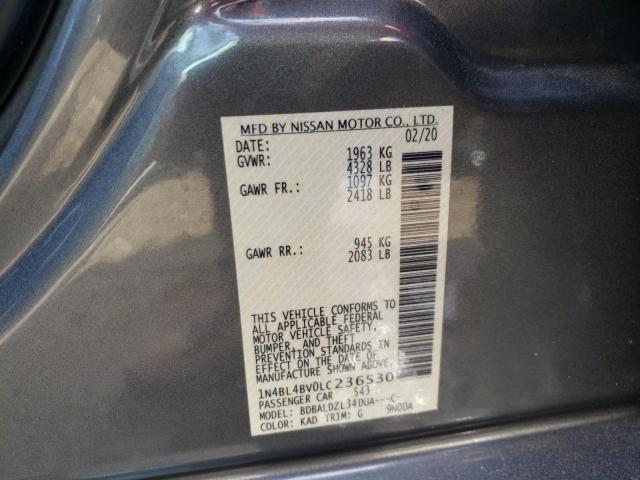 Photo 10 from auction – 2020 NISSAN ALTIMA S with VIN 1N4BL4BV0LC236530
