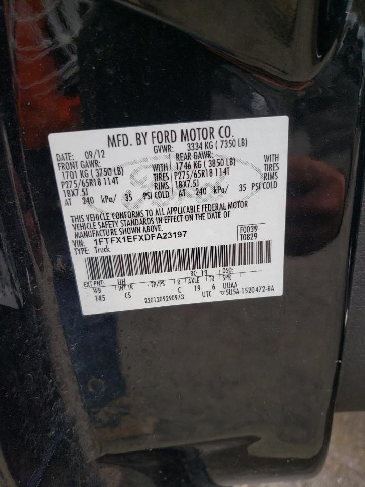 Photo 10 from auction – 2013 FORD F150 SUPER with VIN 1FTFX1EFXDFA23197