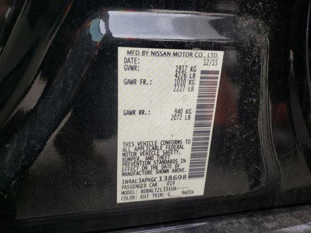 Photo 10 from auction – 2016 NISSAN ALTIMA 2.5 with VIN 1N4AL3APXGC138698