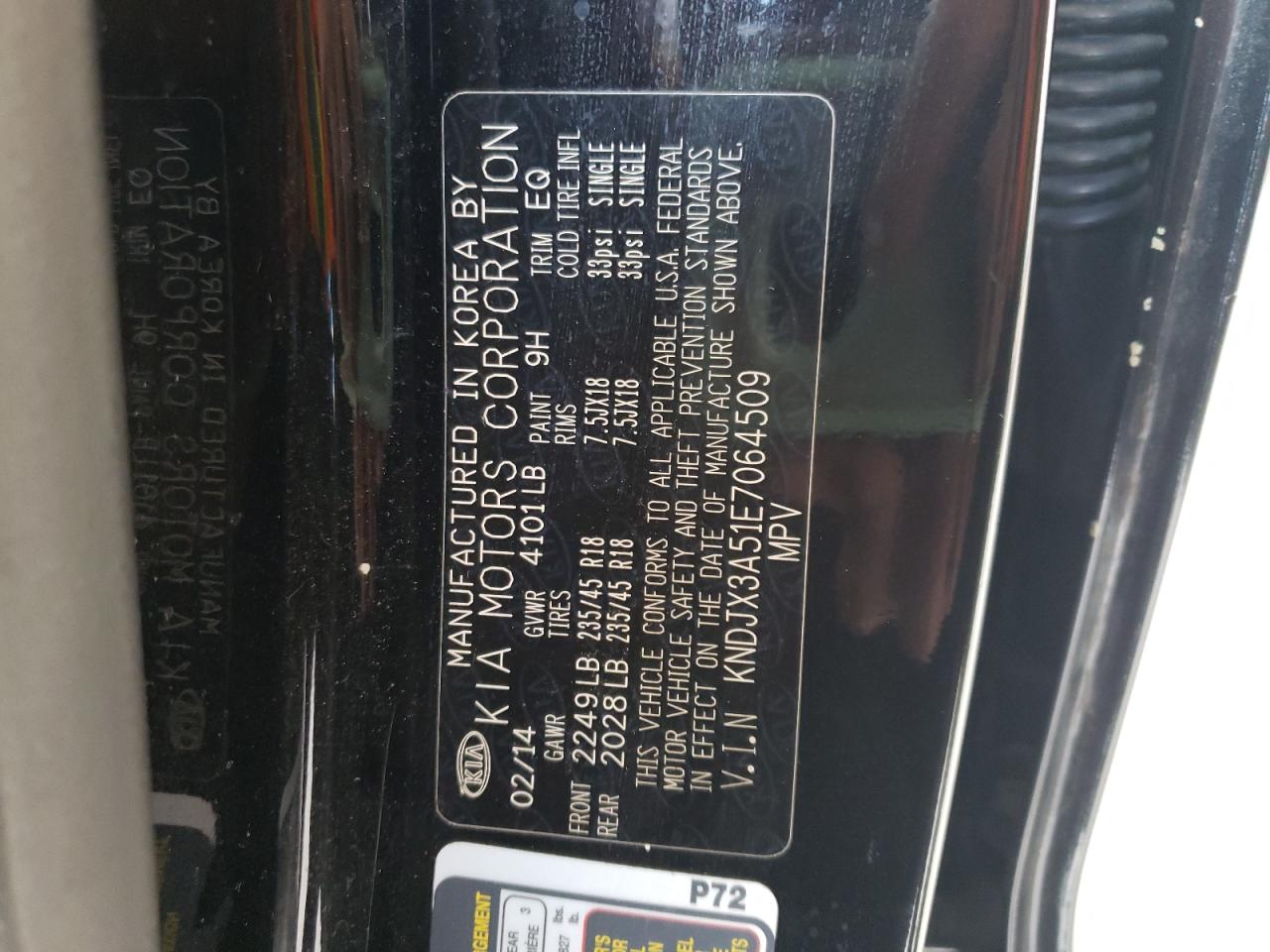 Photo 10 from auction – 2014 KIA SOUL ! with VIN KNDJX3A51E7064509