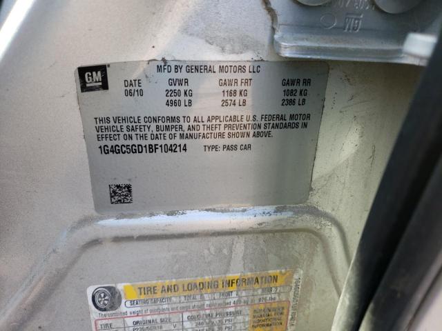 Photo 10 from auction – 2011 BUICK LACROSSE C with VIN 1G4GC5GD1BF104214