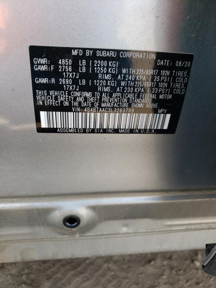 Photo 10 from auction – 2020 SUBARU OUTBACK with VIN 4S4BTAAC3L3263709