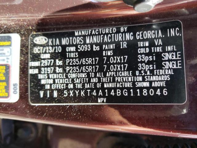 Photo 10 from auction – 2011 KIA SORENTO BA with VIN 5XYKT4A14BG118046
