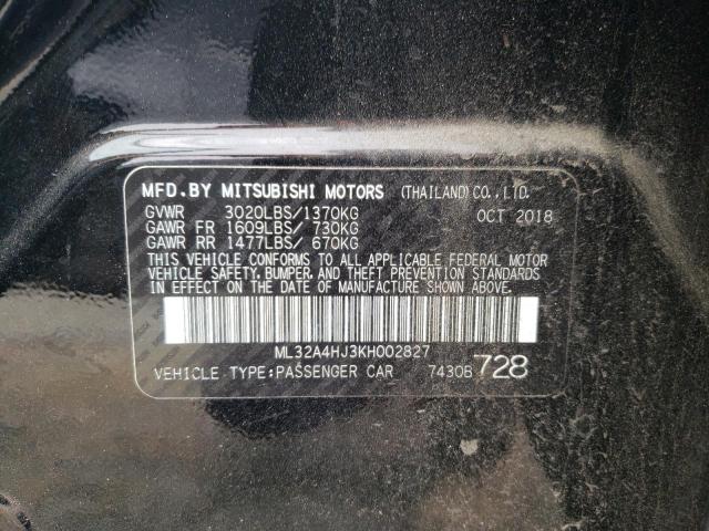 Photo 10 from auction – 2019 MITSUBISHI MIRAGE SE with VIN ML32A4HJ3KH002827