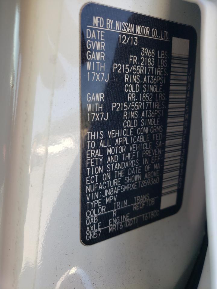 Photo 10 from auction – 2014 NISSAN JUKE S with VIN JN8AF5MRXET359360