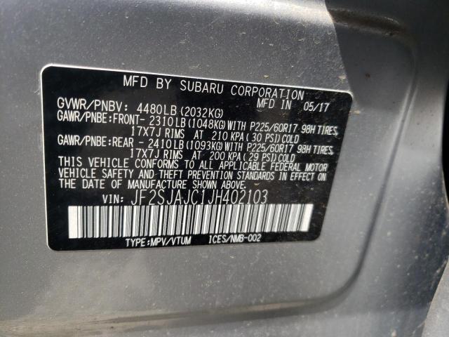 Photo 10 from auction – 2018 SUBARU FORESTER 2 with VIN JF2SJAJC1JH402103