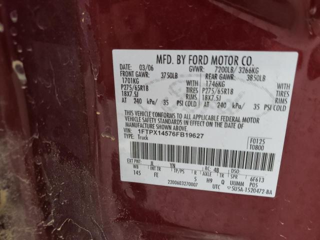 Photo 10 from auction – 2006 FORD F150 with VIN 1FTPX14576FB19627
