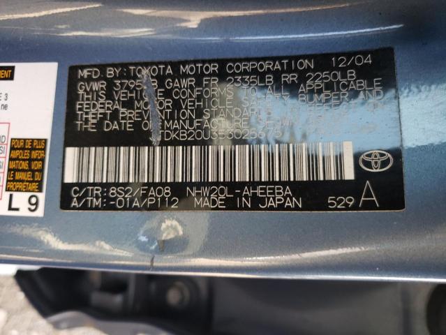 Photo 10 from auction – 2005 TOYOTA PRIUS with VIN JTDKB20U353025675
