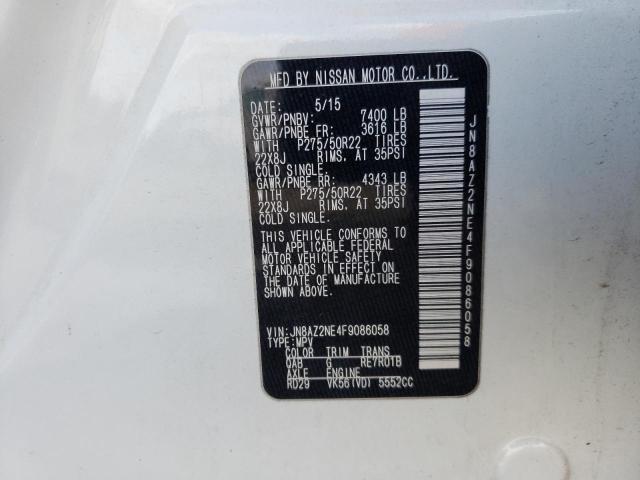 Photo 10 from auction – 2015 INFINITI QX80 with VIN JN8AZ2NE4F9086058