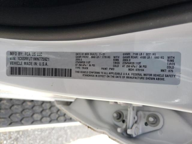 Photo 10 from auction – 2021 RAM 1500 LARAM with VIN 1C6SRFJT1MN775921