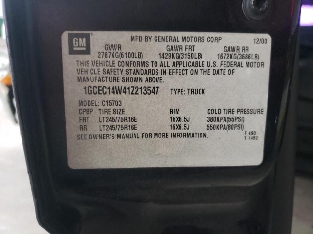 Photo 10 from auction – 2001 CHEVROLET SILVERADO with VIN 1GCEC14W41Z213547