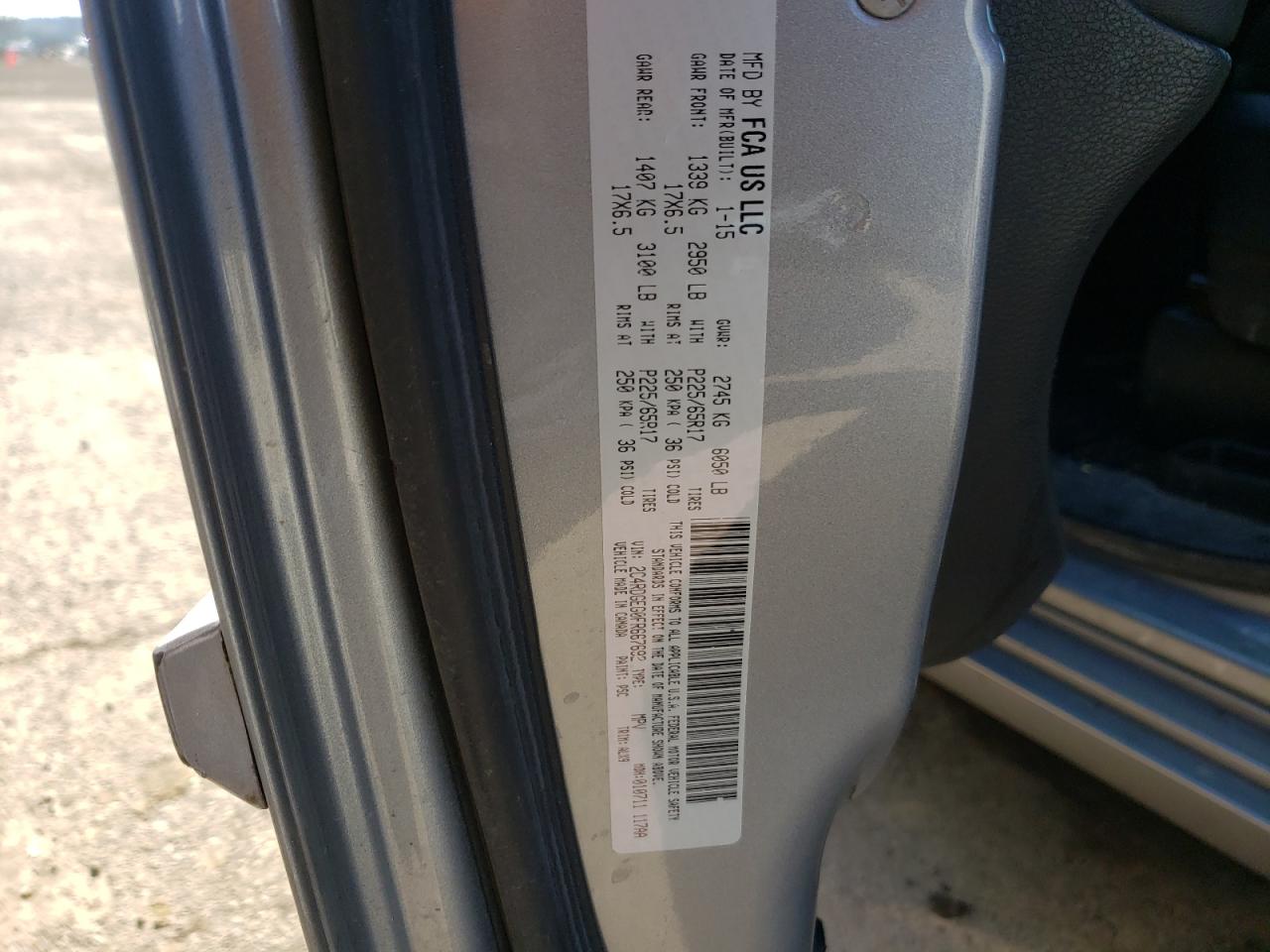 Photo 10 from auction – 2015 DODGE GRAND CARA with VIN 2C4RDGEG0FR667692