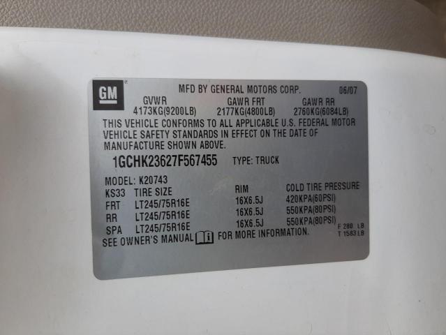 Photo 10 from auction – 2007 CHEVROLET SILVERADO with VIN 1GCHK23627F567455