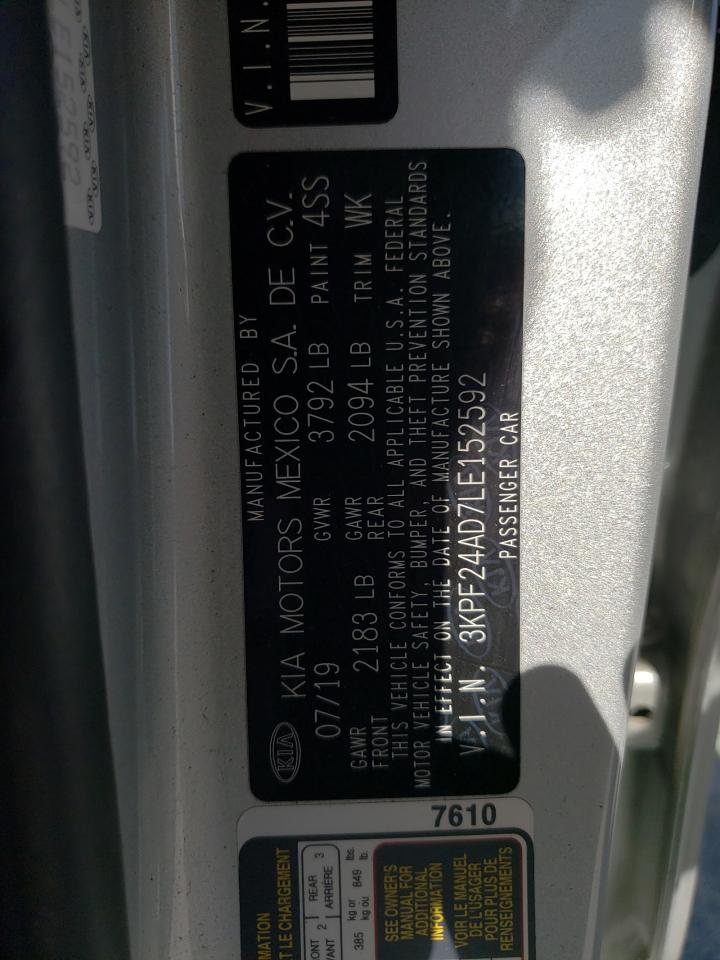 Photo 10 from auction – 2020 KIA FORTE FE with VIN 3KPF24AD7LE152592