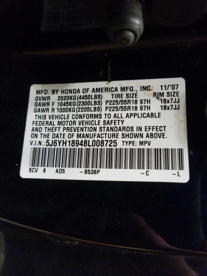 Photo 10 from auction – 2008 HONDA ELEMENT SC with VIN 5J6YH18948L008725