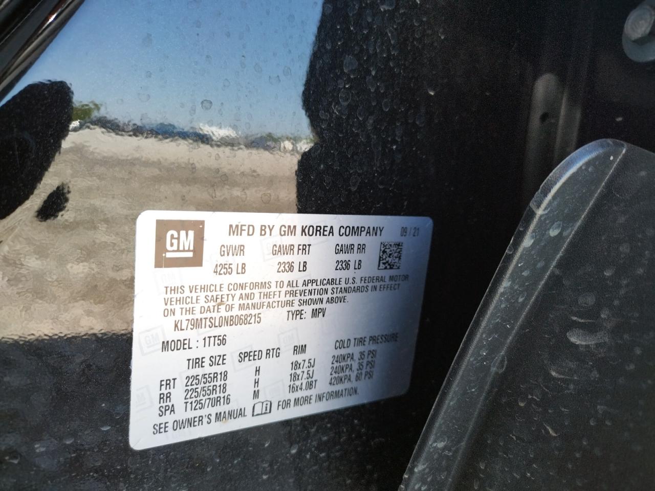 Photo 10 from auction – 2022 CHEVROLET TRAILBLAZE with VIN KL79MTSL0NB068215