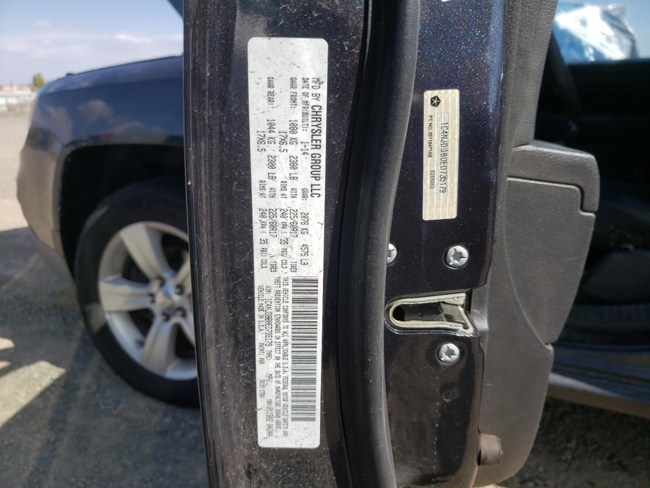 Photo 10 from auction – 2014 JEEP COMPASS SP with VIN 1C4NJDBB0ED735179
