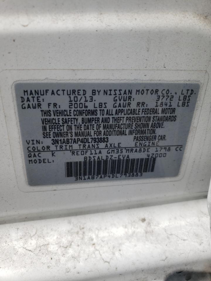 Photo 10 from auction – 2013 NISSAN SENTRA with VIN 3N1AB7AP4DL793883