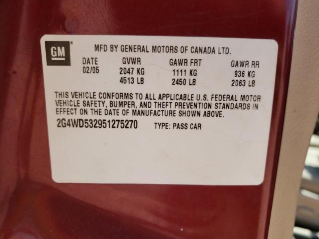 Photo 10 from auction – 2005 BUICK LACROSSE C with VIN 2G4WD532951275270