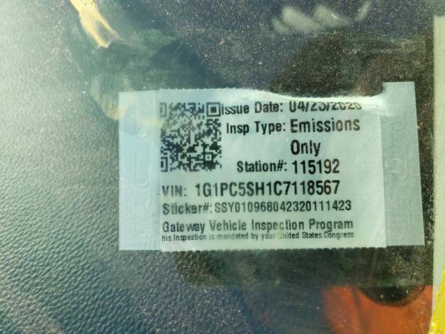 Photo 10 from auction – 2012 CHEVROLET CRUZE LS with VIN 1G1PC5SH1C7118567