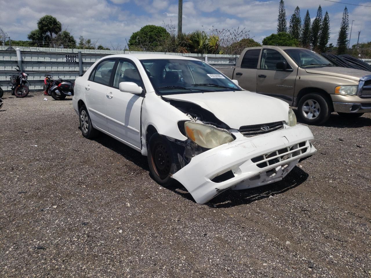 TOYOTA COROLLA 2003 with VIN 1NXBR32E73Z091544 - Photo from auction