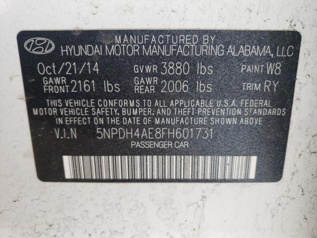 Photo 10 from auction – 2015 HYUNDAI ELANTRA with VIN 5NPDH4AE8FH601731