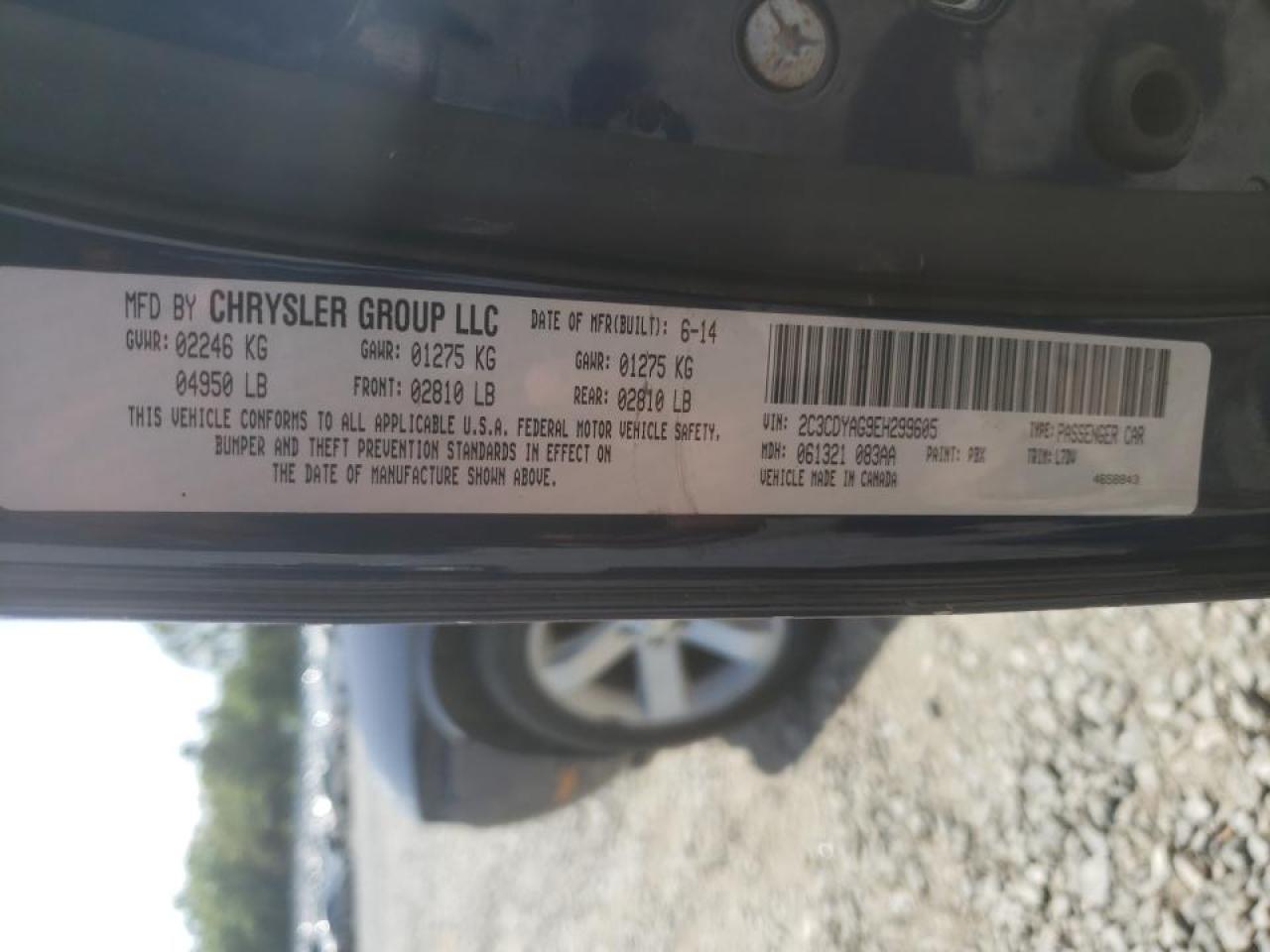 Photo 10 from auction – 2014 DODGE CHALLENGER with VIN 2C3CDYAG9EH299605