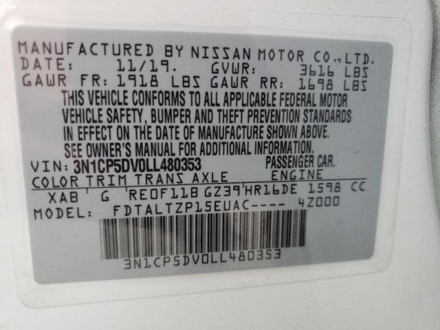 Photo 10 from auction – 2020 NISSAN KICKS SR with VIN 3N1CP5DV0LL480353