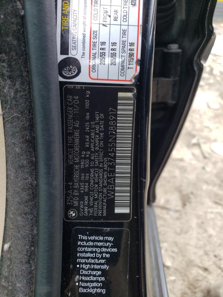 Photo 10 from auction – 2005 BMW 325 I with VIN WBAET37455NJ88917