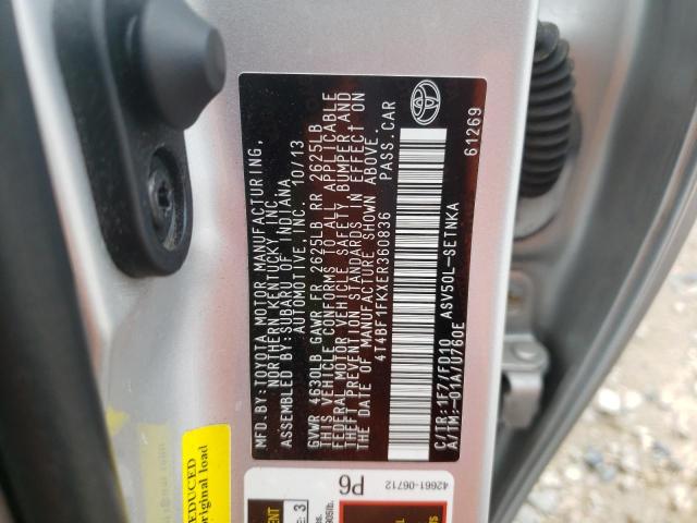 Photo 10 from auction – 2014 TOYOTA CAMRY L with VIN 4T4BF1FKXER360836