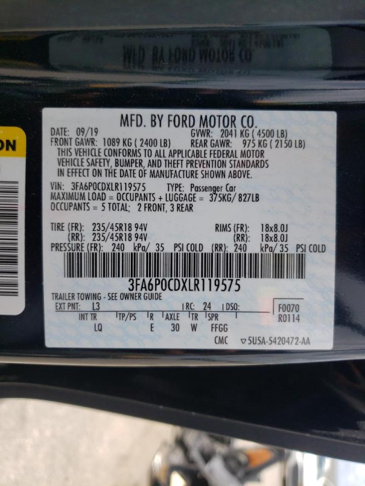 Photo 20 from auction – 2020 FORD FUSION SEL with VIN 3FA6P0CDXLR119575