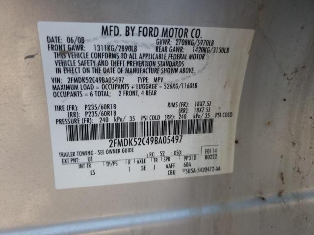 Photo 10 from auction – 2009 FORD FLEX SEL with VIN 2FMDK52C49BA05497