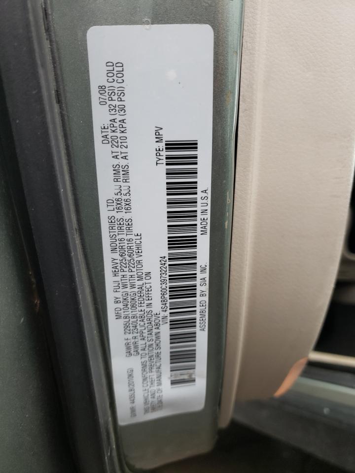 Photo 10 from auction – 2009 SUBARU OUTBACK with VIN 4S4BP60C397322424