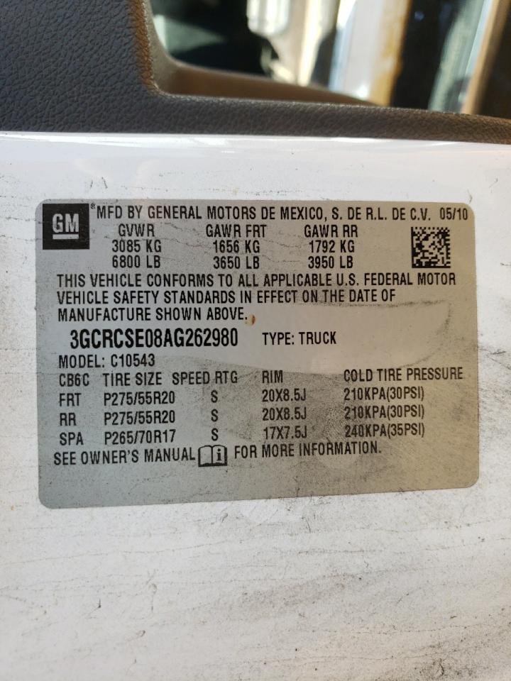 Photo 10 from auction – 2010 CHEVROLET SILVERADO with VIN 3GCRCSE08AG262980