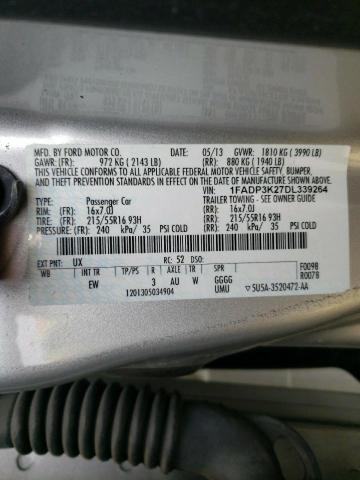 Photo 10 from auction – 2013 FORD FOCUS SE with VIN 1FADP3K27DL339264