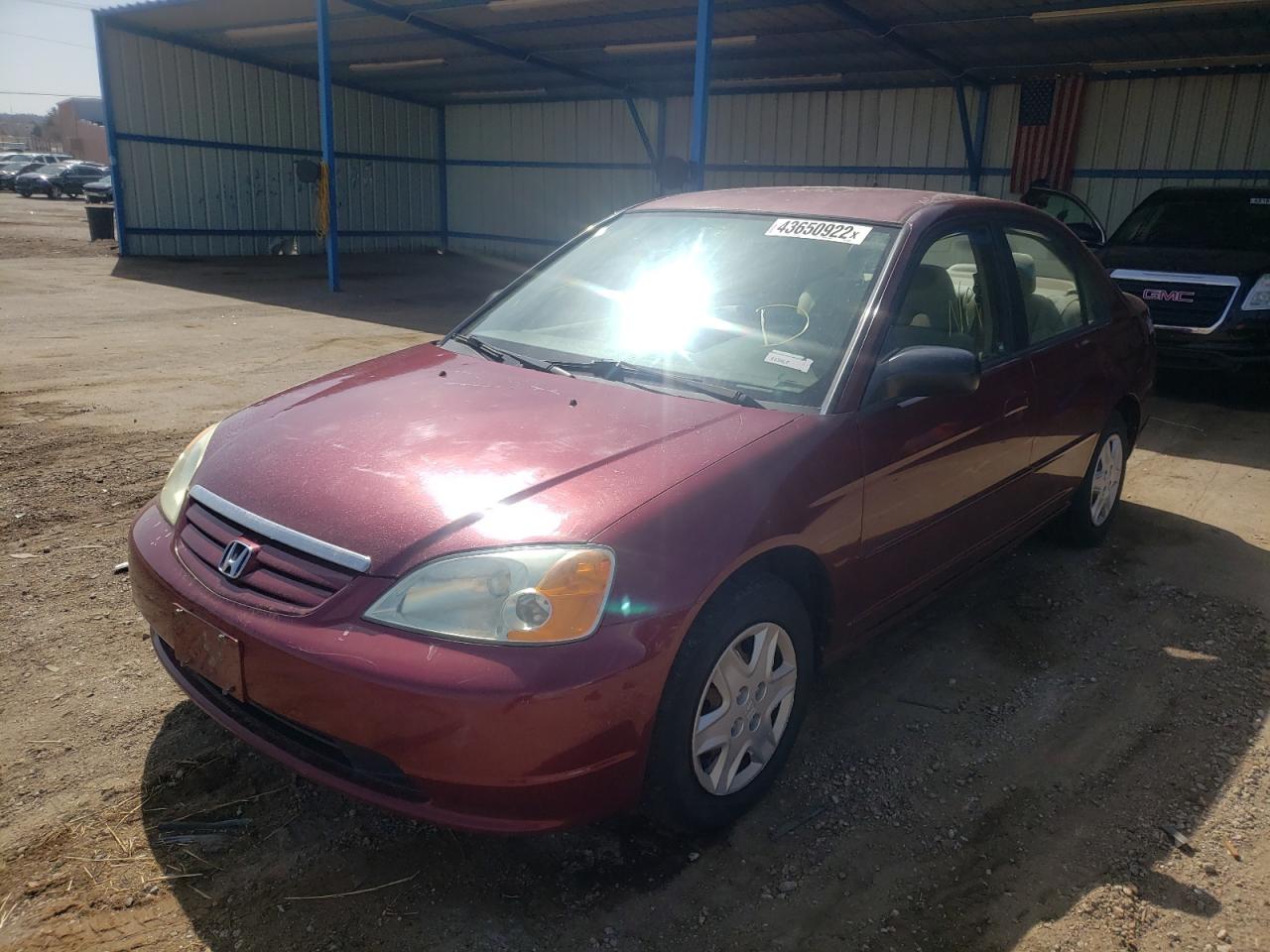 Photo 2 from auction – 2003 HONDA CIVIC LX with VIN 2HGES16553H626038