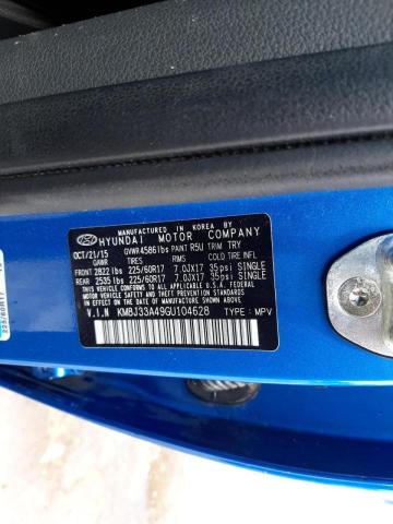 Photo 10 from auction – 2016 HYUNDAI TUCSON LIM with VIN KM8J33A49GU104628