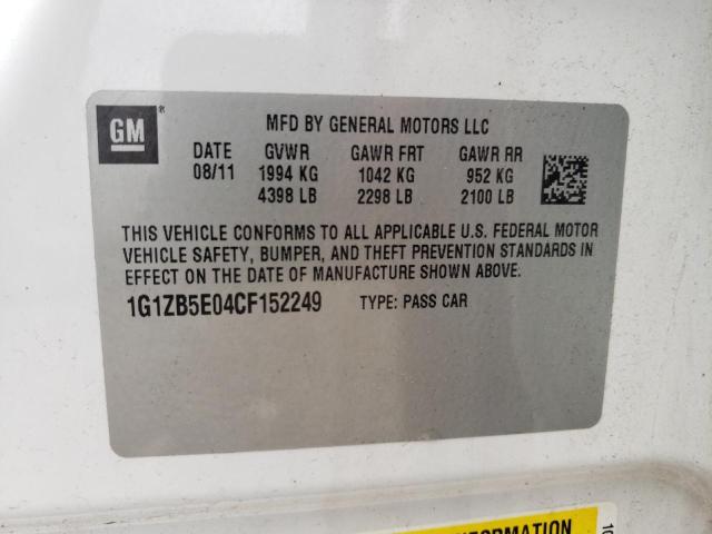 Photo 10 from auction – 2012 CHEVROLET MALIBU LS with VIN 1G1ZB5E04CF152249