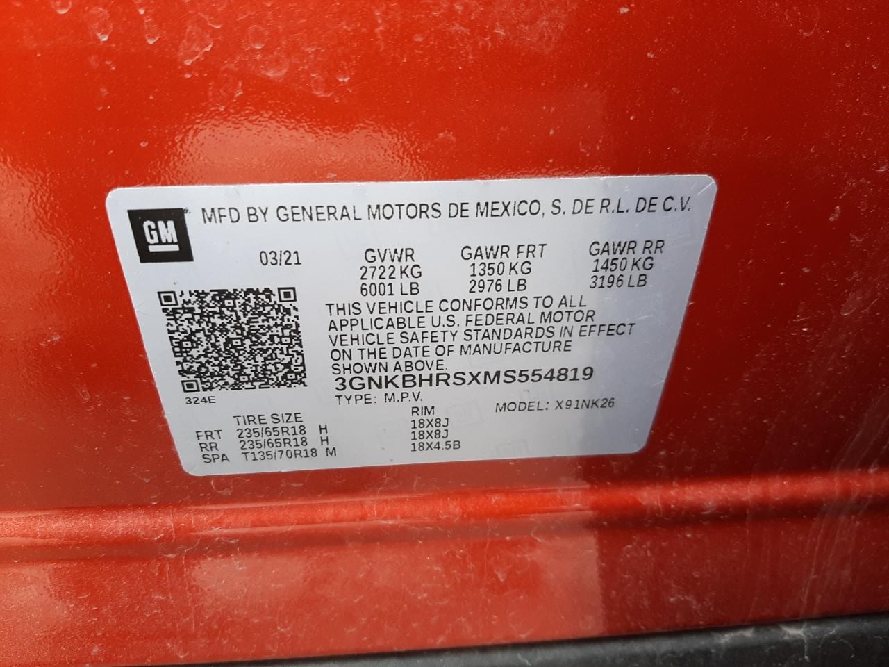 Photo 10 from auction – 2021 CHEVROLET BLAZER 2LT with VIN 3GNKBHRSXMS554819