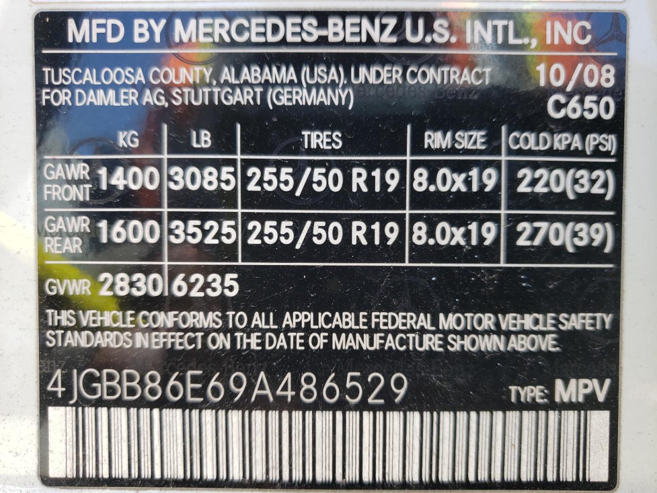 Photo 10 from auction – 2009 MERCEDES-BENZ ML 350 with VIN 4JGBB86E69A486529