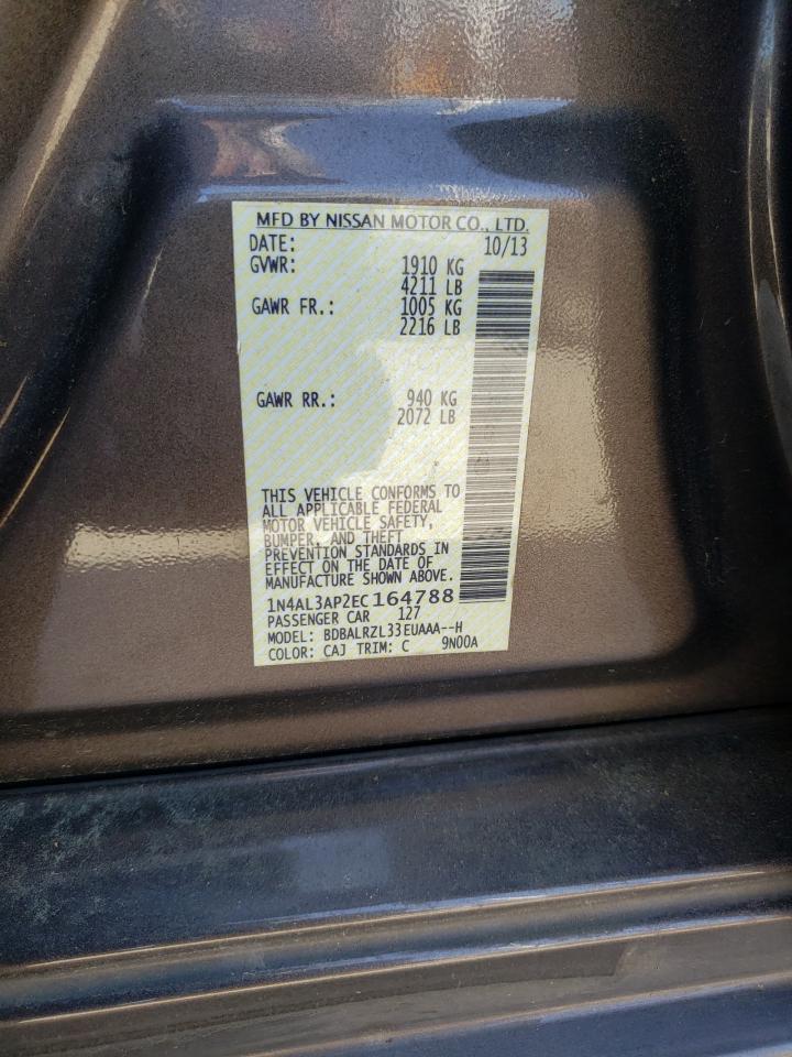 Photo 10 from auction – 2014 NISSAN ALTIMA 2.5 with VIN 1N4AL3AP2EC164788