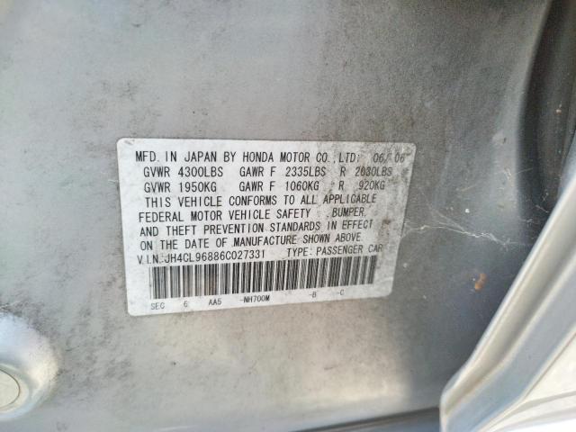 Photo 10 from auction – 2006 ACURA TSX with VIN JH4CL96886C027331