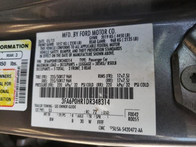 Photo 10 from auction – 2013 FORD FUSION SE with VIN 3FA6P0HR1DR348314