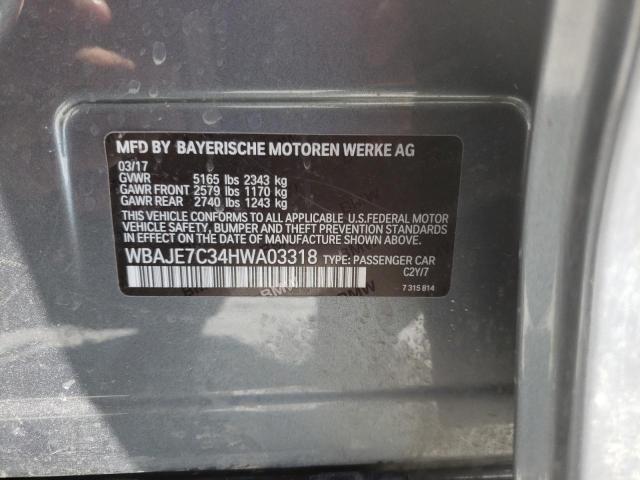 Photo 10 from auction – 2017 BMW 540 XI with VIN WBAJE7C34HWA03318