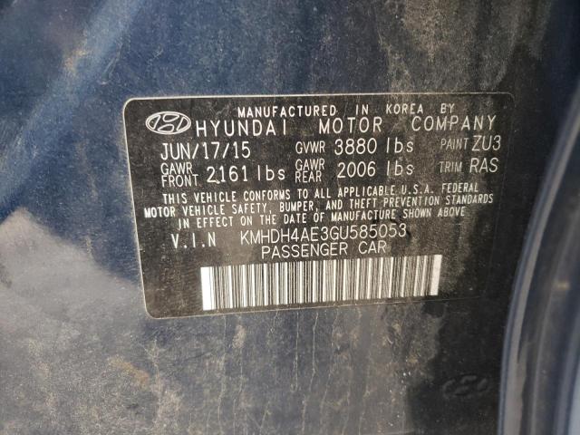 Photo 10 from auction – 2016 HYUNDAI ELANTRA SE with VIN KMHDH4AE3GU585053