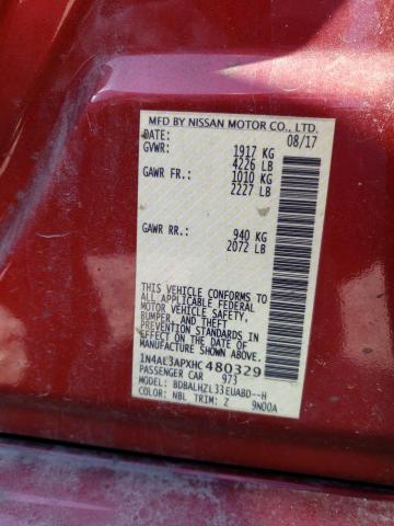 Photo 10 from auction – 2017 NISSAN ALTIMA 2.5 with VIN 1N4AL3APXHC480329