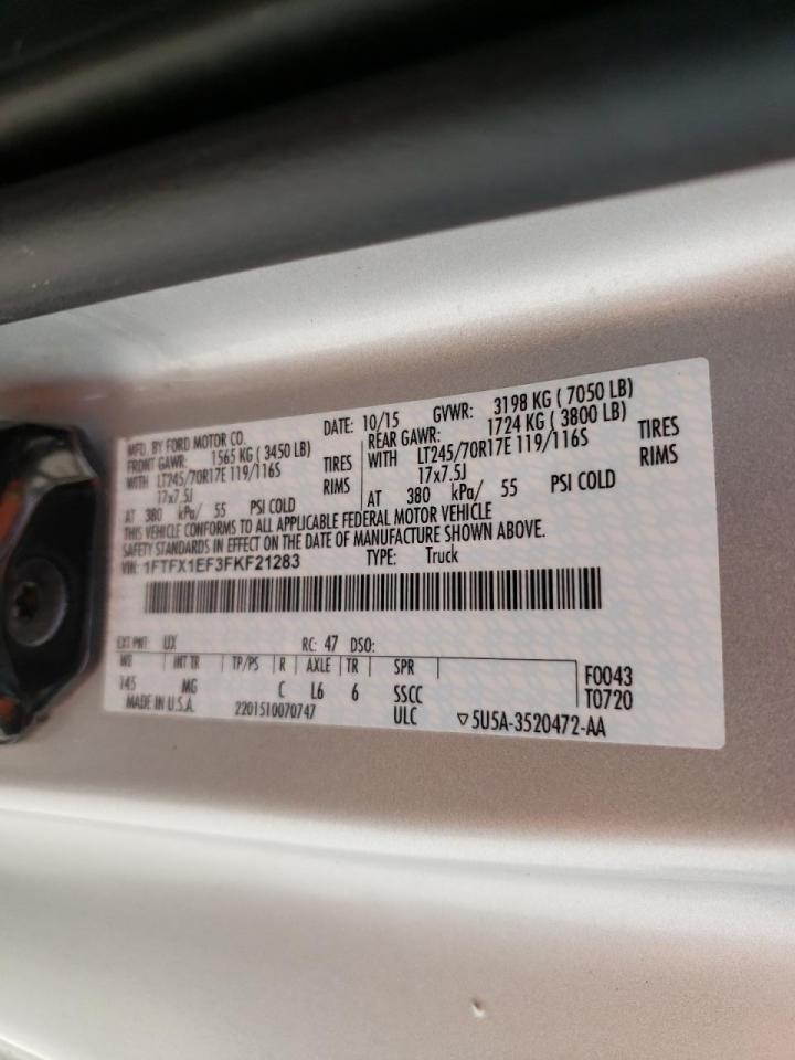 Photo 10 from auction – 2015 FORD F150 SUPER with VIN 1FTFX1EF3FKF21283